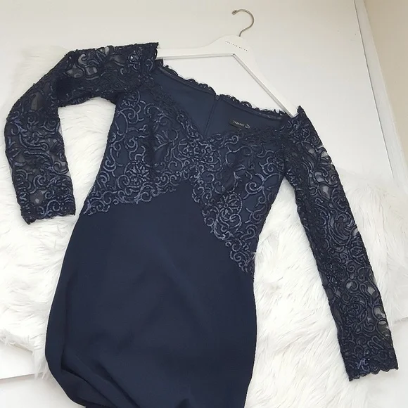 Tadashi Shoji | Sequin Off Shoulder Gown - Picture 5 of 14